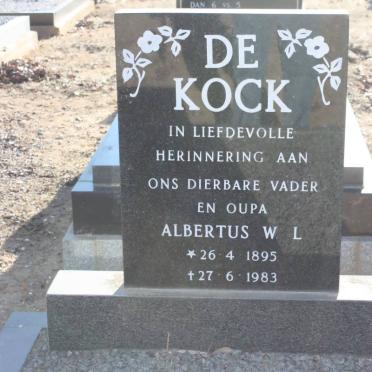 KOCK Albertus W.L., de 1895-1983