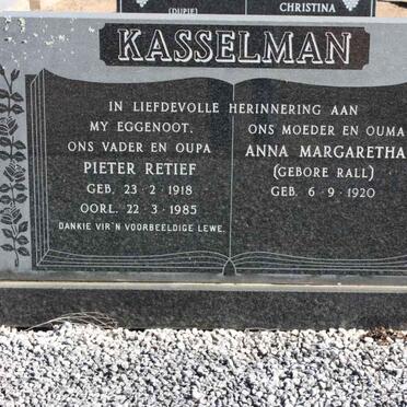 KASSELMAN Pieter Retief 1918-1985 &amp; Anna Margaretha RALL 1920-