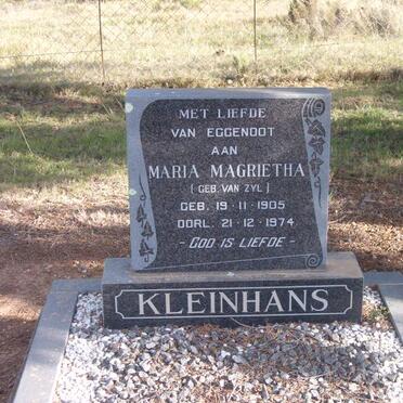 KLEINHANS Maria Magrietha nee VAN ZYL 1905-1974