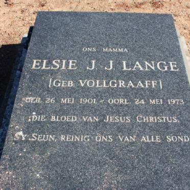 LANGE Elsie J.J. nee VOLLGRAAFF 1901-1973