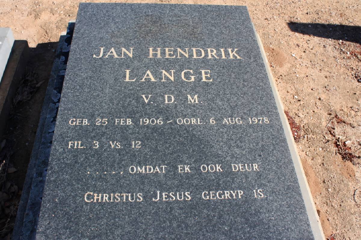 LANGE Jan Hendrik, v.d.m. 1906-1978