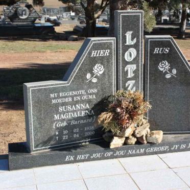 LOTZ Susanna Magdalena nee BARNARD 1938-2000