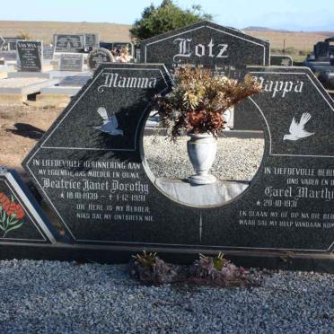 LOTZ Carel Marthinus 1931- &amp; Beatrice Janet Dorothy 1939-1991