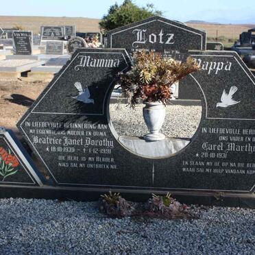 LOTZ Carel Marthinus 1931- &amp; Beatrice Janet Dorothy 1939-1991