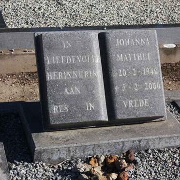 MATTHEE Johanna 1940-2000