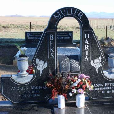 MULLER Andries Adriaan 1930-1994 &amp; Susanna Petronella VAN RENSBURG 1932-2006
