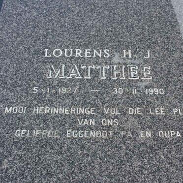 MATTHEE Lourens H.J. 1927-1990