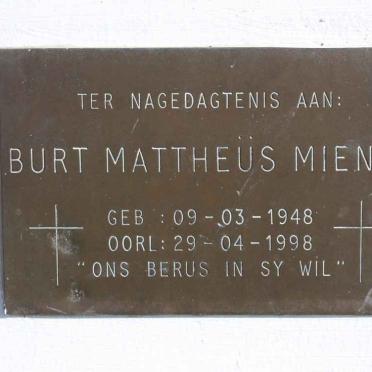 MIENIE Burt Mattheus 1948-1998