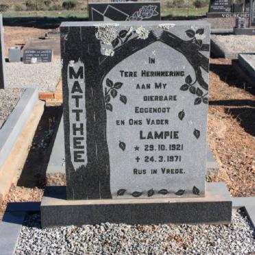 MATTHEE Lampie 1921-1971