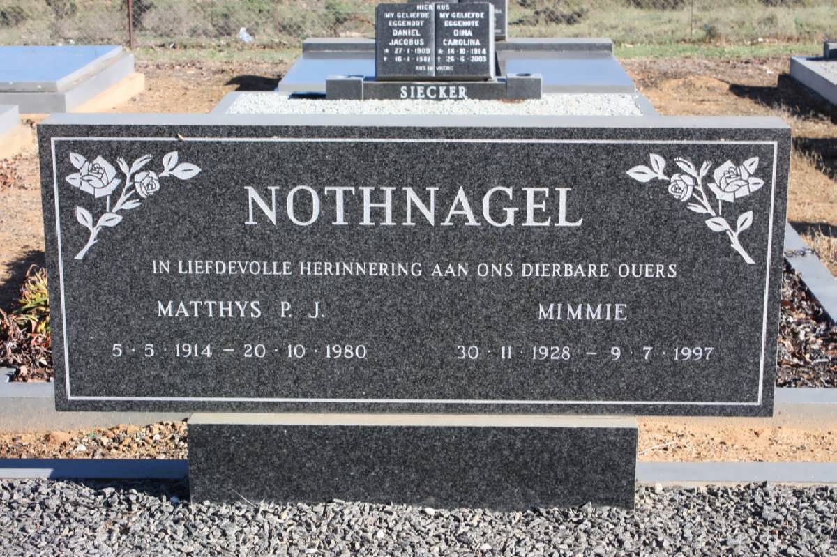 NOTHNAGEL Matthys P.J. 1914-1980 &amp; Mimmie 1928-1997