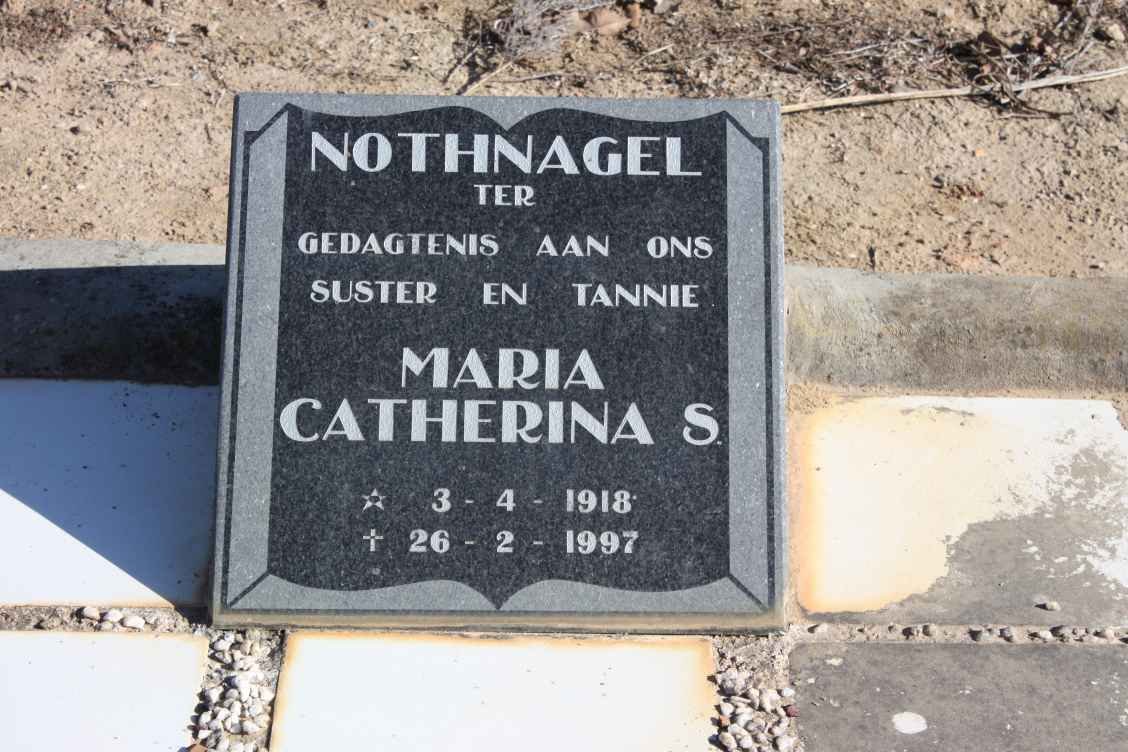 NOTHNAGEL Maria Catherina S. 1918-1997