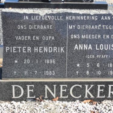 NECKER Pieter Hendrik, de 1896-1983 &amp; Anna Louisa PFAFF 1898-1980