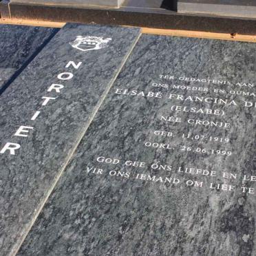 NORTIER Cornelius Johannes 1914-2005 &amp; Elsabé Francina Dirkie CRONJE 1919-1999 
