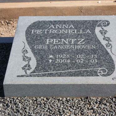 PENTZ Anna Petronella nee LANGENHOVEN 1925-2004