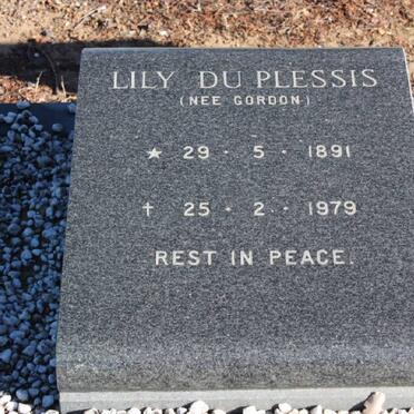PLESSIS Lily, du nee GORDON 1891-1979