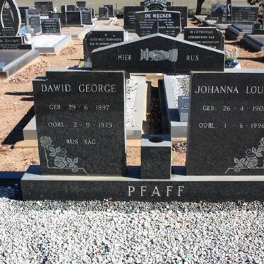 PFAFF Dawid George 1897-1973 &amp; Johanna Louisa 1905-1996