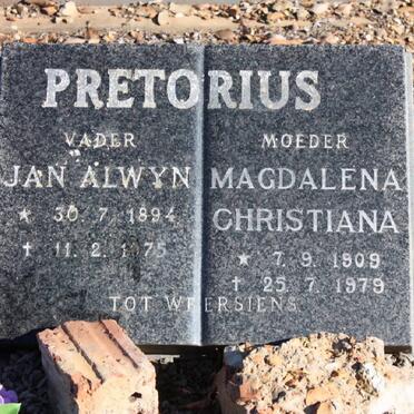 PRETORIUS Jan Alwyn 1894-1975 &amp; Magdalena Christiana 1909-1979