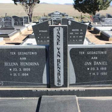 RENSBURG Jan Daniel, Janse van 1919-1992 &amp; Helena Hendrina 1906-1984