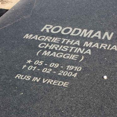 ROODMAN Magrietha Maria Christina 1910-2004