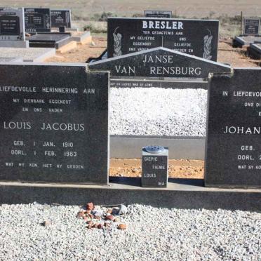 RENSBURG Louis Jacobus, Jansen van 1910-1983 &amp; Johanna ENSLIN 1929-2001