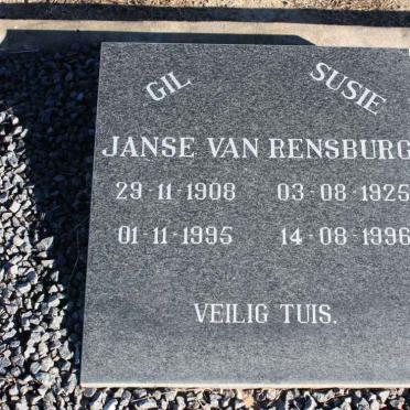 RENSBURG Gil, Janse van 1908-1995 :: JANSE VAN RENSBURG Susie 1925-1996