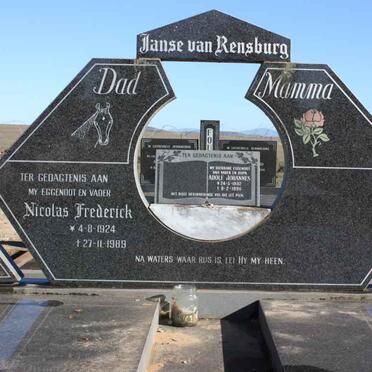 RENSBURG Nicolas Frederick, Janse van 1924-1989