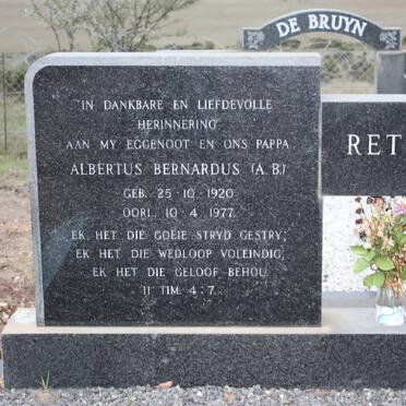 RETIEF Albertus Bernardus 1920-1977
