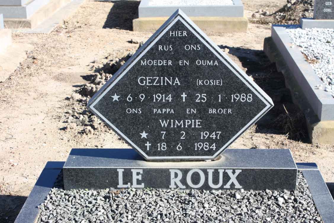 ROUX Wimpie, le 1947-1984 :: LE ROUX Gezina 1914-1988