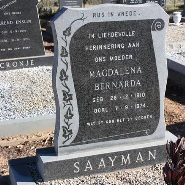 SAAYMAN Magdalena Bernarda 1910-1974