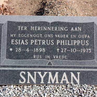 SNYMAN Esias Petrus Philippus 1898-1975