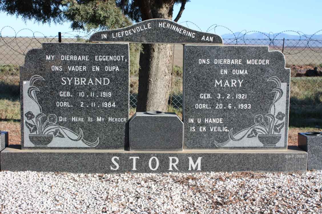 STORM Sybrand 1919-1984 &amp; Mary 1921-1993