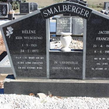 SMALBERGER Jacob Francis 1904-1988 &amp; Héléne VOLSCHENK 1901-1977