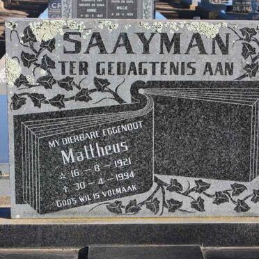 SAAYMAN Mattheus 1921-1994