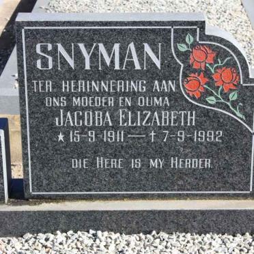 SNYMAN Jacoba Elizabeth 1911-1992