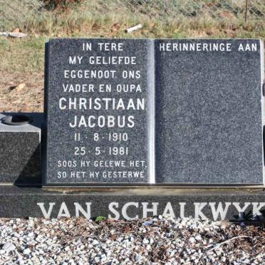 SCHALKWYK Christiaan Jacobus, van 1910-1981