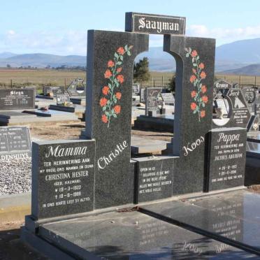 SAAYMAN Jacobus Abraham 1913-1994 &amp; Christina Hester HAUMAN 1923-1988 