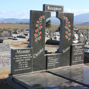 SAAYMAN Jacobus Abraham 1913-1994 &amp; Christina Hester HAUMAN 1923-1988 