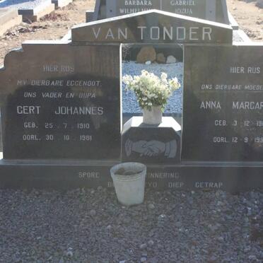 TONDER Gert Johannes, van 1910-1981 &amp; Anna Margaretha 1909-1983