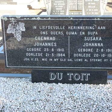 TOIT Coenrad Johannes, du 1910-1984 &amp; Susara Johanna 1911-1984
