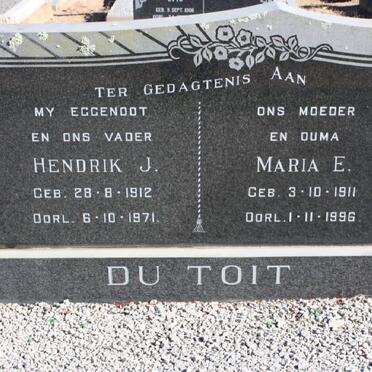 TOIT Hendrik J., du  1912-1971 &amp; Maria E., 1911-1996