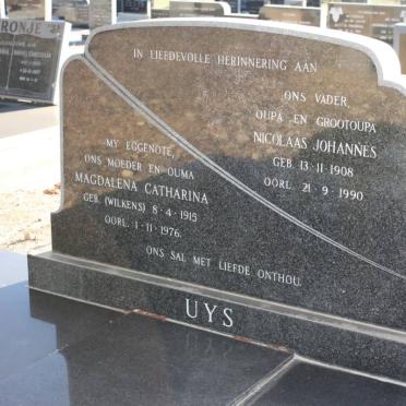 UYS Nicolaas Johannes 1908-1990 &amp; Magdalena Catherina WILKENS 1915-1976