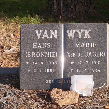WYK Hans,  van 1903-1969 &amp; Marie DE JAGER 1910-1984