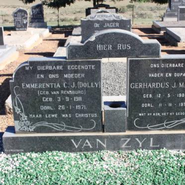 ZYL Gerhardus J.M., van 1906-1977 &amp; Emmerentia C.J. VAN RENSBURG 1911-1971