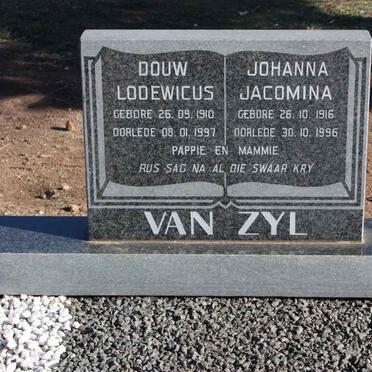 ZYL Douw Lodewicus, van 1910-1997 &amp; Johanna Jacomina 1916-1996