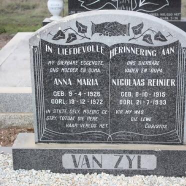 ZYL Nicolaas Reinier, van 1915-1993 &amp; Anna Maria 1926-1972