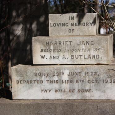 BUTLAND Harriet Jane 1922-1932