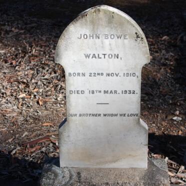 WALTON John Bowe 1910-1932