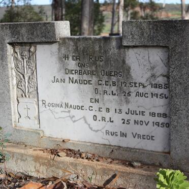 NAUDE Jan 1885-1956 &amp; Rosina 1888-1950