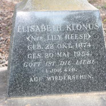 KLONUS Elizabeth nee HEESE 1874-1954