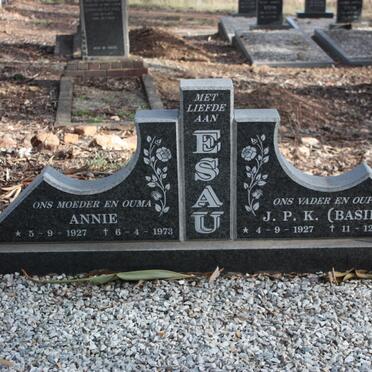ESAU J.P.K. 1927-1987 &amp; Annie 1927-1973